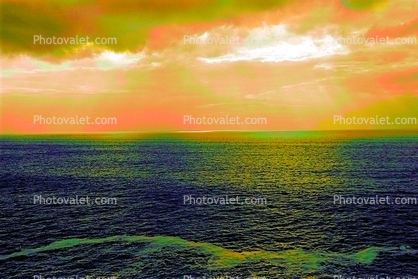 psychedelic ocean and clouds, psyscape