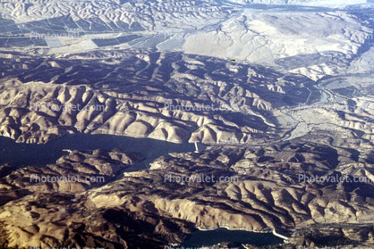 Nacimiento Reservoir, Fractal Patterns, Lake, Hills, water