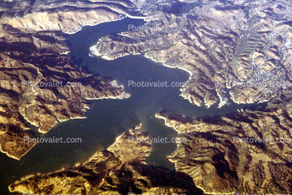 Nacimiento Reservoir, Fractal Patterns, Lake, hills, water