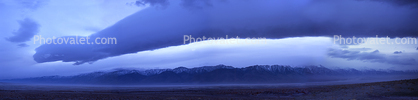 Sierra-Nevada Mountain Range, Owens Valley, Nimbostratus Clouds, Lenticular, Panorama