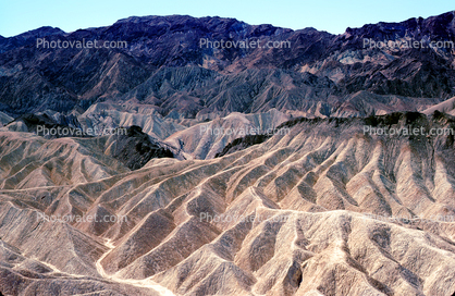 view from, Zabriskie Point, fractal patterns, erosion, Barren Landscape, Empty, Bare Hills