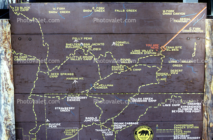 Sierra-Nevada Mountains, Trails, Chart, Sign, Signage