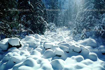 Smooth Snow Covered Rocks, Winter