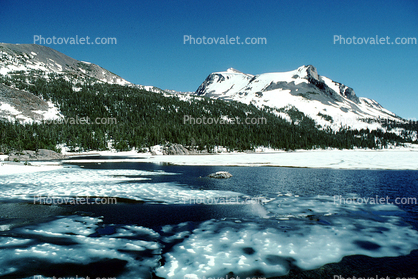 Frozen Lake, Mountains, water
