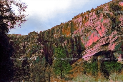 Colorized Cliff Face, Sedona, Oak Creek Canyon