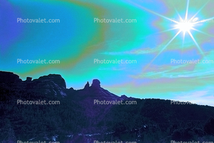 Sedona, Oak Creek Canyon, Sun, psyscape sun and sky