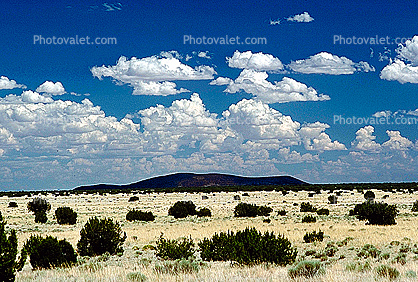 Mountain, Cumulus Puff Clouds, Puffy, Cotton Balls, Wupatki National Monument