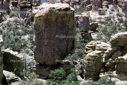 Huge Boulder, Chiricahua National Monument, Cochise County, southeast Arizona, Desert