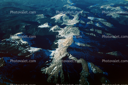 Flying over the Snowy Rocky Mountains, fractal patterns