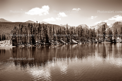 Lake, water, reflection, Sprague Lake and the Continental Divide