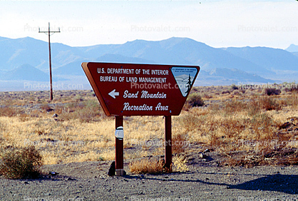 Sand Mountain Recreation Area Road Sign