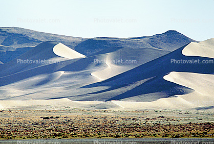 Shadow, hills, brush, shapes, Fractals, Sand Mountain Recreation Area