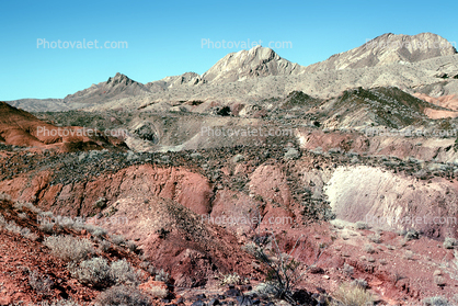 near Lake Mead, mountains, barren landscape, water