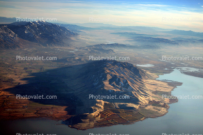 West Mountain, Utah Lake, shoreline, shore, Fractal Landscape, Patterns, water