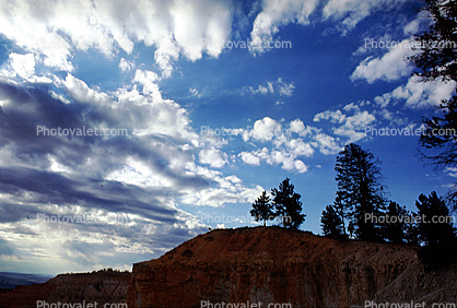 Clouds, trees, Bryce Canyon National Park