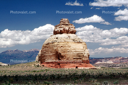 butte, Beehive Rock, Dome, strata, clouds