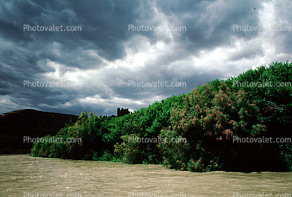 Colorado River, Water, clouds, trees