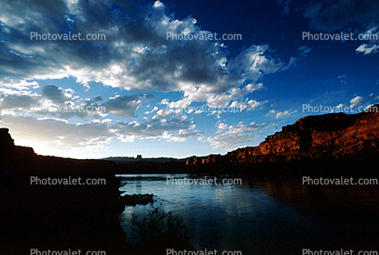 Sunset, clouds, Colorado River