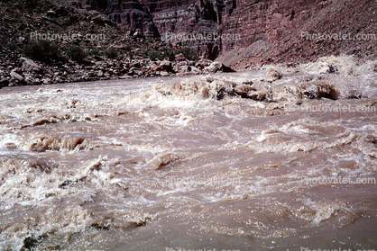 Colorado River, Rapids, Muddy Water, Whitewater, Canyonlands National Park, standing wave, turbid, silt, mud, muddy