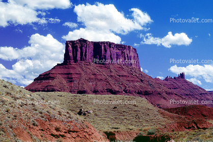 Mesa, clouds, Cliffs, stone, geologic feature, Castle Valley, east of Moab