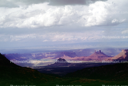 Castleton Tower, Mountains, clouds, Castle Valley, east of Moab