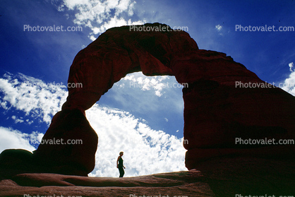 Hikker, Person, Woman, Female, Delicate Arch, Clouds, geologic feature, geoform