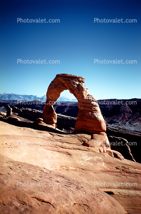 Delicate Arch, upon the scribium of an upside down zero