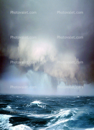 Stormy Sky, Seas, Whitecaps, angry clouds, downpour, rain, rainy, Rough Ocean, Turbulent Waves, Seascape
