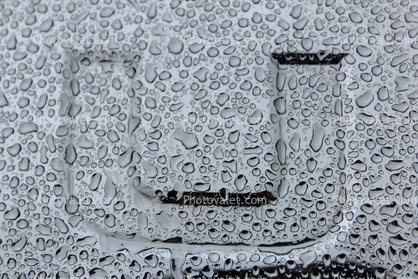 Letter You, U, Water Drops on a car