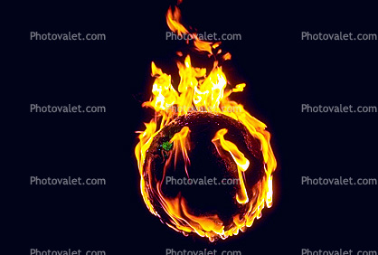 The World Ablaze, Burning Globe,  flames, fire, circle, round, Climate Change, Earth, circular