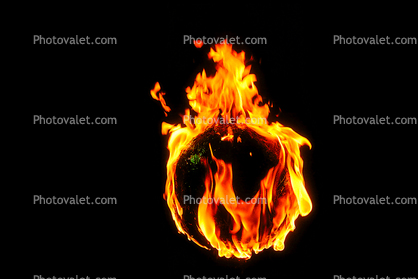The World Ablaze, Burning Globe, Global Warming, flames, fire, circle, round, Climate Change, Earth, circular