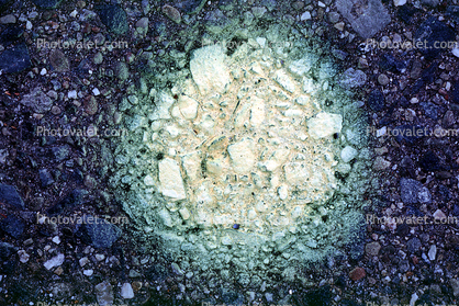 Circular painting on rocks, pebbles