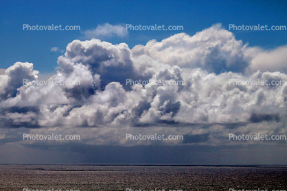 Cumulus Clouds, seashore, coast, coastal, coastline
