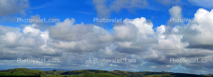 Panorama, Cumulus Clouds, seashore, coast, coastal, coastline
