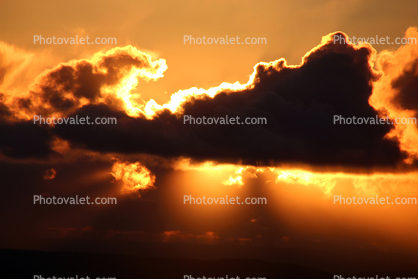 Sunset over Petaluma, clouds, Golden Glow