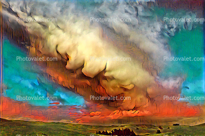 Mamatus Cloud Digital Painting, Abstract