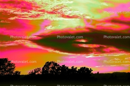 Psychedelic Skies, Rose Avenue, Cotati, Sonoma County, daytime, daylight