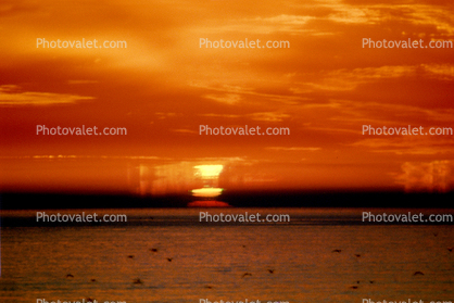 Green Flash, Sunset, Sunrise, Sunclipse, Sunsight, Sun Sliver, Santa Monica Bay, Pacific Ocean, water