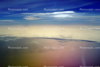 Pacific Ocean flying from California to Japan, Sunset, Sunrise, Sunclipse, Sunsight, Chromatic Ocean, Spectral Colors, psyscape