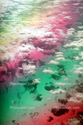 Chromatic Sea, Ocean, puffy clouds, psyscape