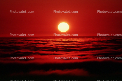 Sunset, Sunrise, Sunclipse, Sunsight, Sun, Sea of Fog, Glowing Ball