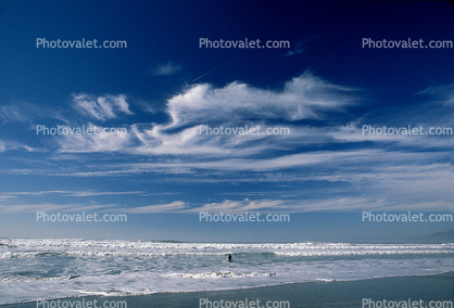 Cirrus Clouds, Waves, daytime, daylight, ocean