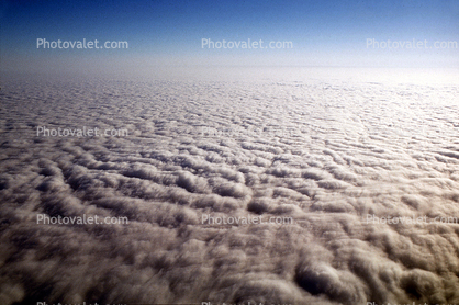 Fog Cover over the Ocean, daytime, daylight, fractal clouds everywhere