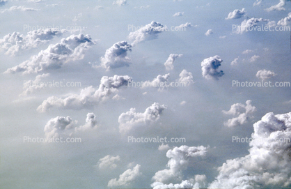 Clouds from above, cumulus puffs