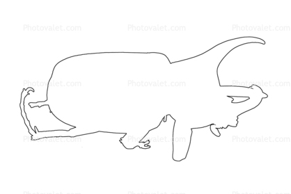 Hercules Beetle Line-drawing, outline