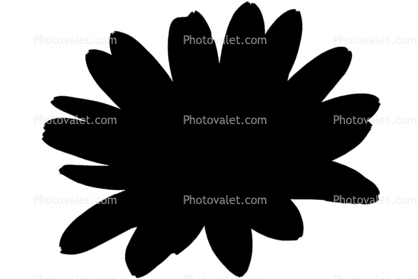 silhouette, logo, daisy shape