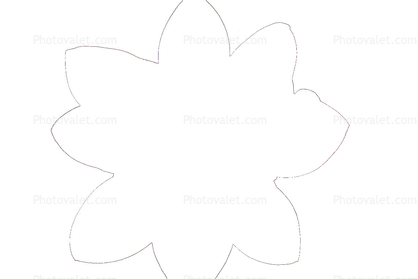 Lotus outline, line drawing, shape