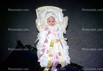 Newborn, Baby, Babies, Pink Ribbon, Girl, 1960s