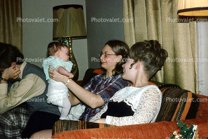 Baby Girl, Proud Mother, Bouffant Hairdo, 1960s
