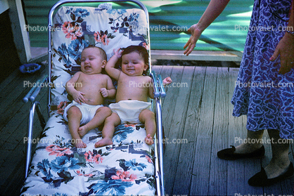 Babies, Baby, infant, twins, boys, 1950s